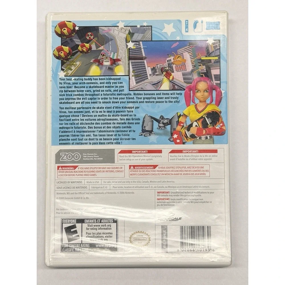 Zoo Games Skate City Heroes Nintendo Wii White Video Game